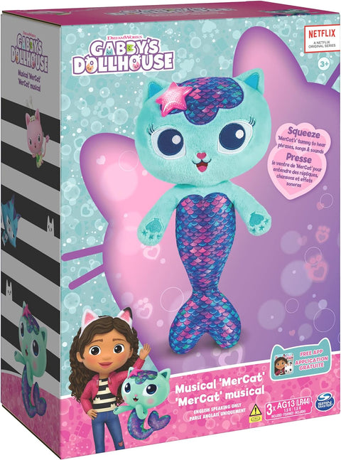 Gabby's Dollhouse MerCat Feature Plush Toy--غابيز دولهاوس لعبة قطيفة مميزة من ميركات