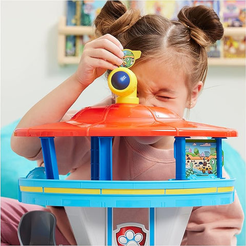 Paw Patrol Lookout Tower Playset with Toy Car Launcher, 2 Chase Action Figures, Chase’s Police Cruiser and Accessories--مجموعة العاب برج مراقبة مع قاذفة سيارة لعبة من باو باترول