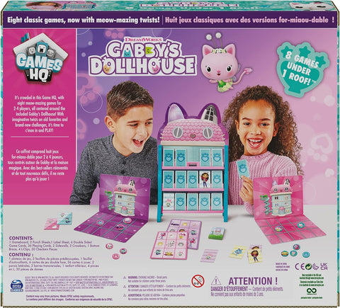 Gabby’s Dollhouse, Games HQ Checkers Tic Tac Toe Memory Match Go Fish Bingo Cards Board Games --لعبة بيت دمى غابيز دولهاوس العاب لوحية وستلزمات حفلات