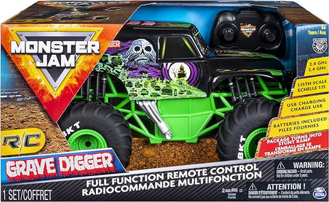 Monster Jam, Official Grave Digger Remote Control Truck 1:15 Scale, 2.4GHz --شاحنة جريف ديجر من مونستر بمقياس 1:15، وتعمل بجهاز تحكم عن بعد متعدد الألوان