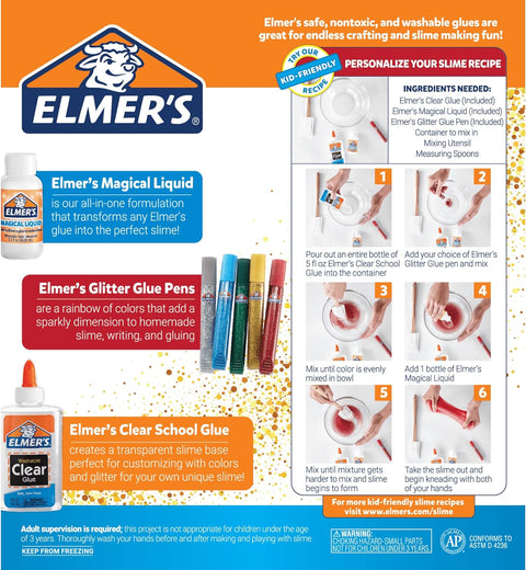 ELMERS STARTER SLIME KIT 8PCS--ايلميرز مجموعة سلايم للمبتدئين 8قطع