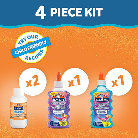 ELMERS GLITTER SLIME KIT 4PCS--ايلميرز مجموعة سلايم غليتر 4قطع