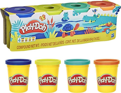 Play-Doh Wild Colors 4-Pack--عبوة ألوان متنوعة من 4 قطع (4 أونصة)