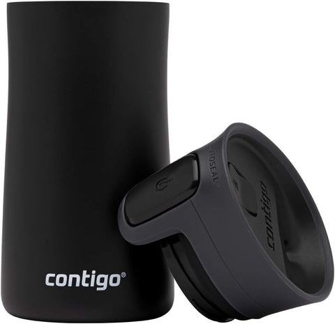 Contigo Autoseal Pinnacle Vacuum Insulat-Black light--كوب بيناكل عازل للسفر من كونتيجو، كوب حراري ستانلس ستيل، كوب مفرغ من الهواء، كوب بغطاء مانع للتسرب