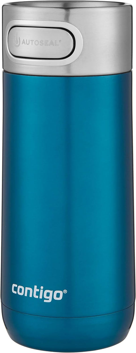 Contigo Autoseal Luxe Vacuum Insulated S-Blue--كونتيجو كوب سفر من لوكس اوتو سيل، ترمس حراري من الستانلس ستيل، مانع للتسرب