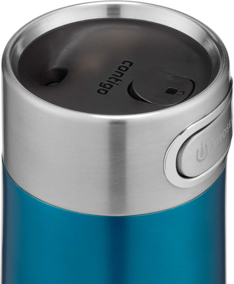 Contigo Autoseal Luxe Vacuum Insulated S-Blue--كونتيجو كوب سفر من لوكس اوتو سيل، ترمس حراري من الستانلس ستيل، مانع للتسرب