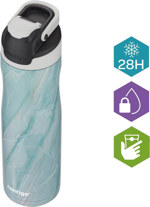 Contigo Autoseal Chill - Vacuum Insulate-Blue--زجاجة مياه كوتور معزولة من الستانلس ستيل بتقنية اوتوسيل مانعة للتسريب 100% من كونتيجو