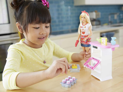 Barbie Bakery Chef Doll and Playset--دمية ومجموعة اللعب لشيف مخبز باربي