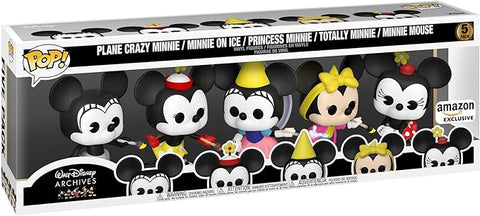 Funko Pop! Disney: Minnie Mouse 5 Pack--فانكو بوب. ديزني: عبوة من 5 قطع بتصميم ميني ماوس، فينيل، ألوان متعددة