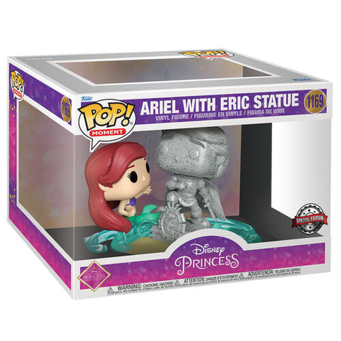 Funko Pop Moment! Disney: Ultimate Princess- Ariel & Statue Eric (Exc), Multi Color--فانكو بوب دمية الاميره أرييل وتمثال اريك الوان متعدده