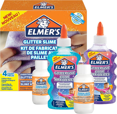 ELMERS GLITTER SLIME KIT 4PCS--ايلميرز مجموعة سلايم غليتر 4قطع