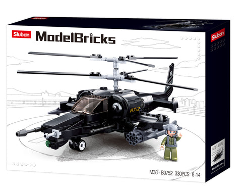 Sluban Model bricks-Ka-50 Black Shark--سلوبان قطع تركيب القرش الأسود