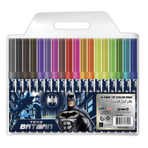 BATMAN 18 COLOR MARKERS-147909--طقم ألوان فلوماستر 18لون باتمان