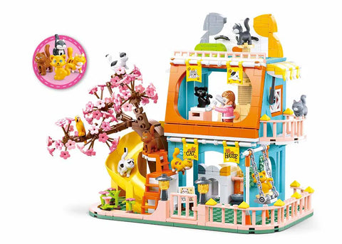 Girls Dream-Cat House-521 PCS--سلوبان قطع تركيب بناتي منزل القطة  -  521 قطعة