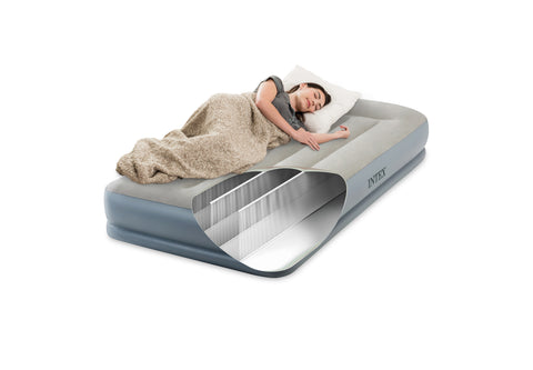 INTEX TWIN PILLOW REST MID-RISE AIRBED W/ FIBER-TECH BIP -- انتكس وسادة هوائية مزدوجة متوسطة الارتفاع مزودة بتقنية