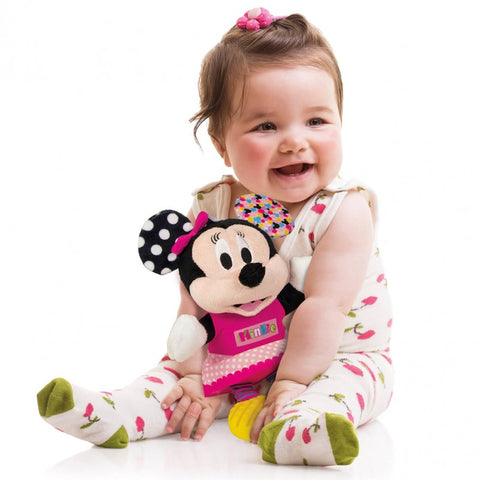 CLEMENTONI BABY MINNIE ACTIVITY PLUSH RATTLE--دمية ميني ماوس فرو مع أصوات