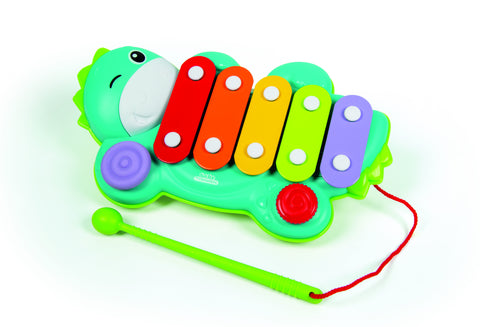 CLEMENTONI MUSICAL XYLOPHONE - INT--لعبة آلة السيلوفون بشكل ديناصور