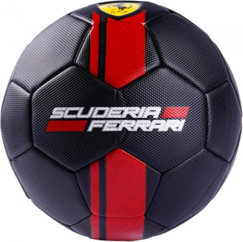 FERRARI #5 MACHINE SEWING SOCCER BALL-BL--فيراري كرة قدم أسود مع خط أحمر - مقاس 5