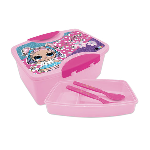 LOL PP Lunch Box with Fork & Spoon-147649--طقم لنش بوكس لول مع ملعقة وشوكة