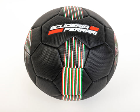 FERRARI #5 MACHINE SEWING SOCCER BALL-BL--فيراري كرة قدم أسود مع خطوط بيضاء-5 بوصة