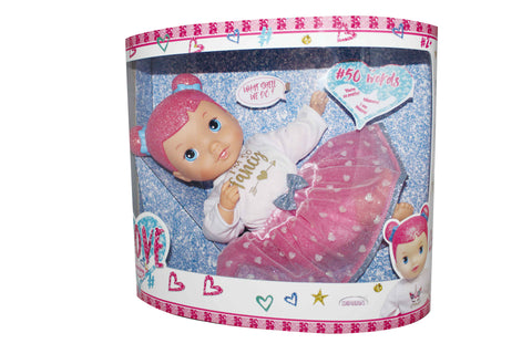 Bambolina 40CM SOFT DOLL WITH GLITTER HEAD WITH ENGLISH 50 WORDS - 2 GIRLS ASSORTED--دمية ناعمة مقاس 40 سم برأس لامع و50 كلمة إنجليزية - فتاتان متنوعتان