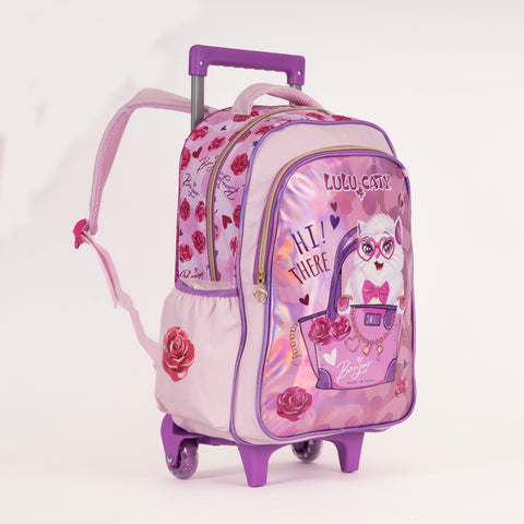 LULU CATY Trolley LULU CATY 16 Inch +Pencil Case Pink--شنطة ترولي لولو كاتي 16 انش +مقلمية