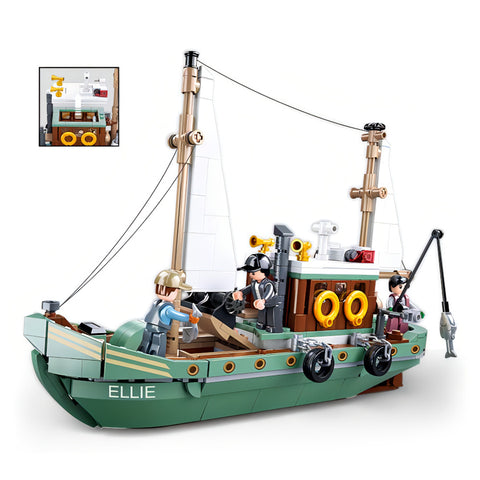 MODEL BRICKS-Fishing-boat - 610 PCS  -- سلوبان قطع تركيب قارب صيد -  610 قطعة