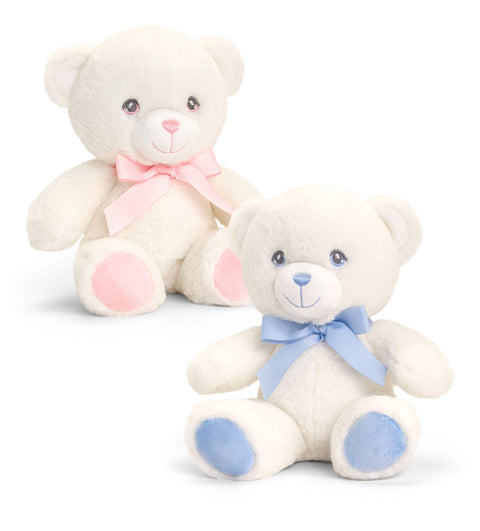 KEELECO BABY CREAM BEAR W/ RIBBON 2ASST--كيليكو كريم اطفال مع شريط