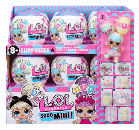 L.O.L. Surprise Sooo Mini!  Doll Asst in PDQ--ال او ال سربرايز دمية سوو الصغيرة القابلة للتجميع مع مفاجآت وكرات صغيرة