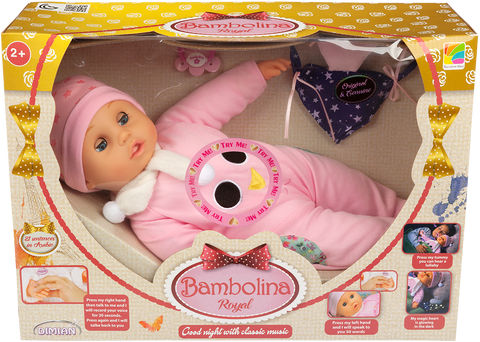 BAMBOLINA ROYAL GOODNIGHT 42CM DOLL WITH--دمية بامبولينا رويال جود نايت 42 سم مع