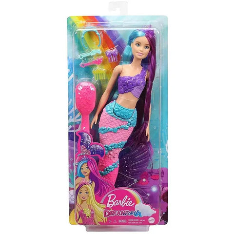 BARBIE DREAMTOPIA DOLL GTF37 -- دمية باربي دريم توبيا مع شعر خيالي طويل للغاية بلونين وإكسسوارات تصفيف الشعر، هدية للأطفال من سن 3 إلى 7 سنوات