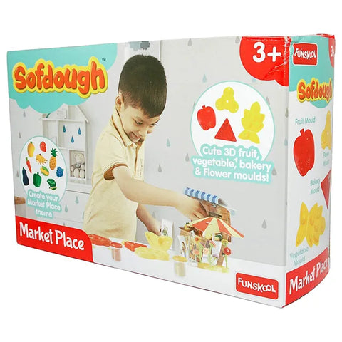 Funskool Soft dough - Market Place, Cutting and Moulding Playset--مجموعة العاب وقوالب الصلصال من فنسكول