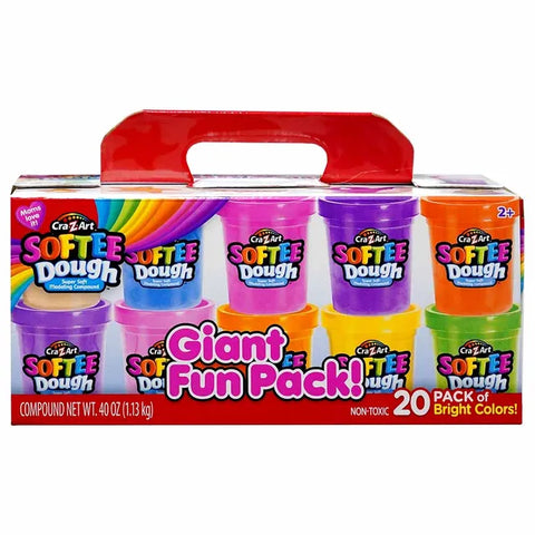 Softee Dough Giant Fun Pack 20ct 2oz--حزمة المرح العملاقة من العجين الناعم 20 قيراط 2 أونصة