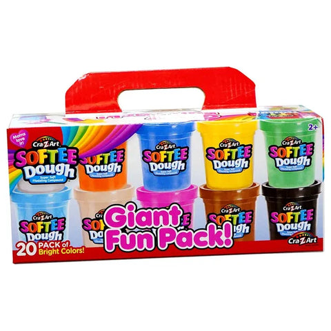 Softee Dough Giant Fun Pack 20ct 2oz--حزمة المرح العملاقة من العجين الناعم 20 قيراط 2 أونصة