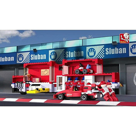 SLUBAN F1 Racing Car Station 557 PCS-- سلوبان قطع تركيب محطة سيارات سباق 557 قطعة