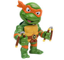 TEENAGE MUTANT NINJA TURTLES 4" MICHELANGELO DIE-CAST COLLECTOR FIGURE--مجسم شخصية سلاحف النينجا 4 انش