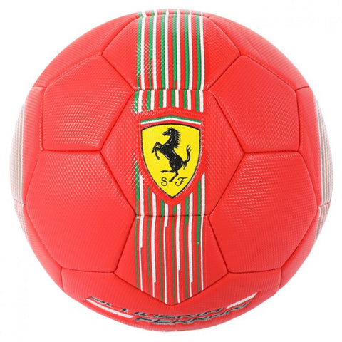 FERRARI #5 MACHINE SEWING SOCCER BALL-RE--فيراري كرة قدم أحمر مع خطوط بيضاء-5بوصة