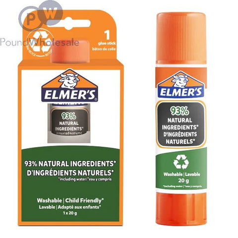 ELMERS PURE SCHOOL GLUE STICK 20G 1PC--ايلميرز اصبع غراء 20غ طبيعي كرت شد1