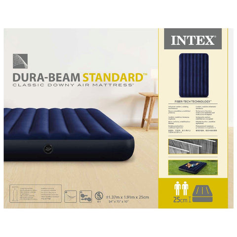 INTEX FULL DURA-BEAM SERIES CLASSIC DOWNY AIRBED--سرير قابل للنفخ من انتكس، متعدد الألوان