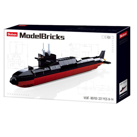 Sluban  Model bricks- 094 Strategic Submarine 1:--سلوبان قطع تركيب غواصة استراتيجية 227 قطعة