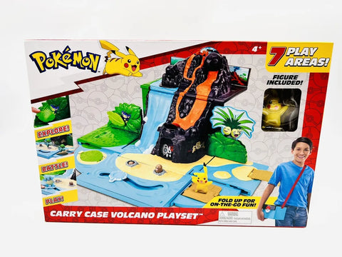 POKEMON- Carry Case Volcano Playset (Pokemon Playset) --مجموعة العاب كاري كيس فولكانو من بي كيه دبليو (مجموعة العاب بوكيمون)