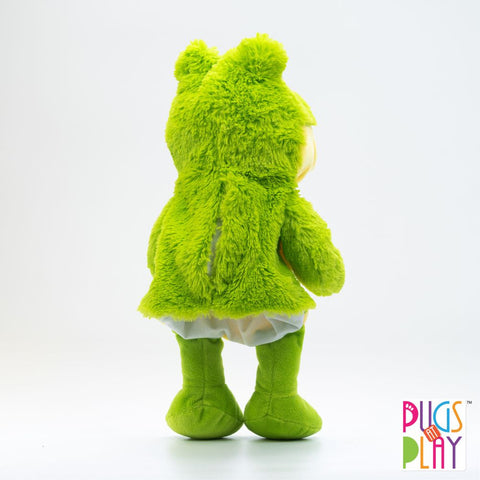 PUGS AT PLAY PUPPET FROG 14 BATTERY OPERATED--الصلصال في اللعب دمية الضفدع 14 ب/س