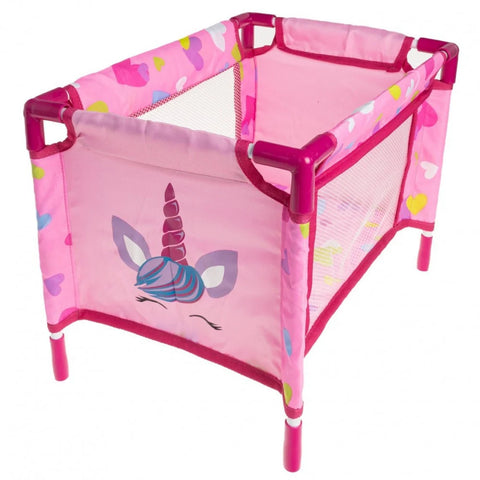 BAMBOLINA AMORE TRAVEL BED WITH TRANSPORT BAG WITH UNICORN SILKSCREEN--سرير سفر بامبولينا أموري مع حقيبة نقل مع شاشة حريرية يونيكورن