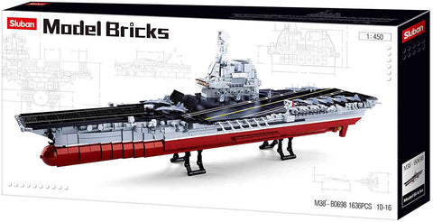 SLUBAN Model bricks-002 Aircraft Carrier 1:450--سلوبان قطع تركيب حاملة طائرات 1636 قطعة