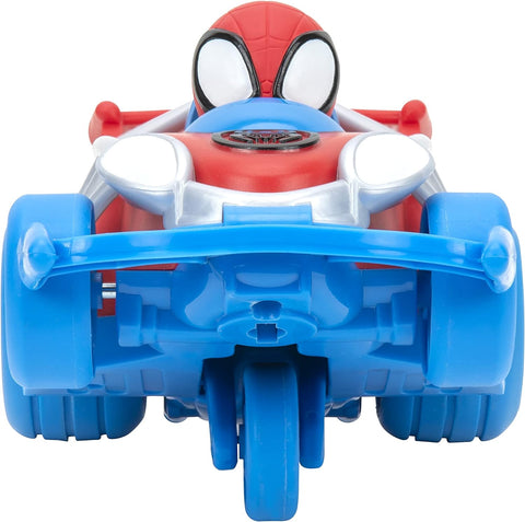 Spidey and his Amazing Friends SNF0015 Webbed Wheelie Pull Back Vehicle Built Super HeroRed and Blue--سيارة سحب خلفي من  سبايدي وأصدقائه المذهلين