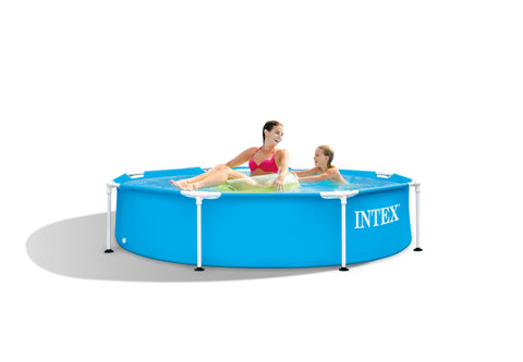 INTEX 8FT X 20IN METAL FRAME POOL--انتكس - حوض سباحة بإطار معدني 8 قدم × 20 بوصة