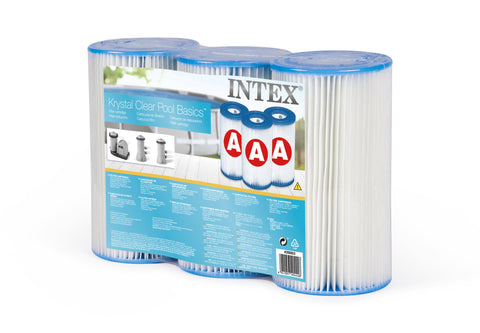 INTEX FILTER CARTRIDGE A TRI-PACK--خرطوشة فلتر انتكس عبوة ثلاثية