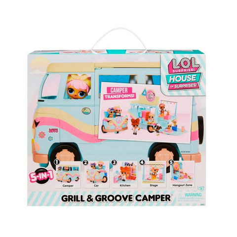 L.O.L. Surprise Grill & Groove Camper--ال او ال سربرايز 5 في 1 عربة تخييم جريل اند جروف مجهزة  بمفاجآت عديدة