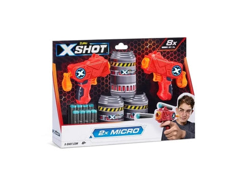 X-Shot -Excel, Double Micro (3Cans,8Darts)--اكس شوت - اكسل، دبل ميكرو (3 علب، 8 سهام)