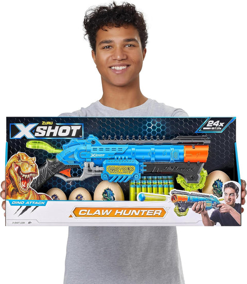 X-Shot Dino AttackEliminator(2Medium Egg,4Small Egg,24Darts)-- مزيل هجوم دينو إكس شوت (2 بيضة متوسطة، 4 بيضة صغيرة، 24 سهمًا)